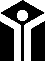 Mark 10: Roof shaped diamond over a round headed figure between two columns. Human figures, designed by Robert Pease for Young Homebuilder Association. Trademarks & Symbols Vol. 2, Kuwayama, 1973.