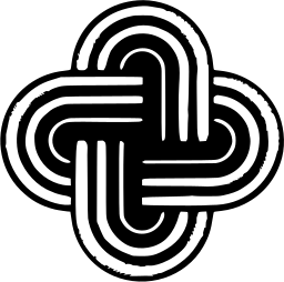 Mark 1006: Striped knot of looping bands woven in a square. Circles, designed by Francois Dallegret for Dallegret Design Firm. Trademarks & Symbols Vol. 2, Kuwayama, 1973.