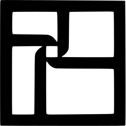 Mark 1052: Four rectangles turning around a centre inside a square frame. Rectangles, designed by Anton Stankowsky. Trademarks & Symbols Vol. 2, Kuwayama, 1973.