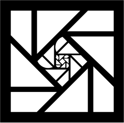 Mark 1053: Nested squares in line that spiral inward like a shutter. Rectangles, designed by Anton Stankowsky. Trademarks & Symbols Vol. 2, Kuwayama, 1973.