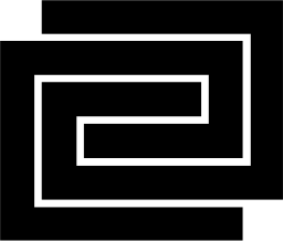 Mark 1066: Rectangular spiral path cut into a black block. Rectangles, designed by Bruce Blackburne & Juan Chermayeff. Trademarks & Symbols Vol. 2, Kuwayama, 1973.