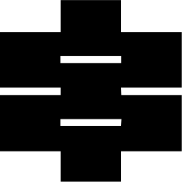 Mark 1071: Plus shaped block with thin white lines across its arms. Rectangles, designed by Gregor Kintzel. Trademarks & Symbols Vol. 2, Kuwayama, 1973.