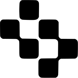 Mark 1083: Rounded black squares stepping across and down in a staircase. Rectangles, designed by James D. Gilbert for Electric Data Processing. Trademarks & Symbols Vol. 2, Kuwayama, 1973.