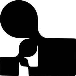 Mark 1087: Interlocked rounded blocks and a circle forming a puzzle like mass. Rectangles, designed by F. G. Boes. Trademarks & Symbols Vol. 2, Kuwayama, 1973.