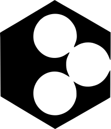 Mark 1091: Three white circles clustered in a black hexagon. Rectangles, designed by Tsung-Y iLu for Eng-Tea Chemical and Pharmaceutical Co. Trademarks & Symbols Vol. 2, Kuwayama, 1973.