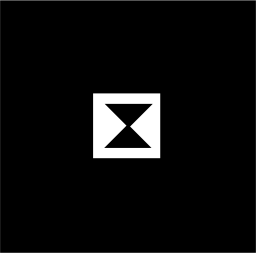 Mark 1105: Small white hourglass in the centre of a black square. Rectangles, designed by Taylor Poore. Trademarks & Symbols Vol. 2, Kuwayama, 1973.