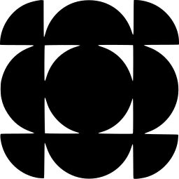 Mark 1109: Central disc with half circles forming four petals in a square. Rectangles, designed by Vance Jonson for Dayton Hudson. Trademarks & Symbols Vol. 2, Kuwayama, 1973.
