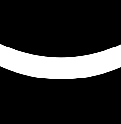 Mark 1110: Black block with a single curved white band across it. Rectangles, designed by Walter Bangerter for Schweiz Amt für Sozialversicherung. Trademarks & Symbols Vol. 2, Kuwayama, 1973.