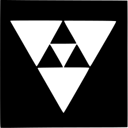 Mark 1112: White inverted triangle with smaller triangles nested inside. Rectangles, designed by Otl Aicher for Gral Glashüette. Trademarks & Symbols Vol. 2, Kuwayama, 1973.