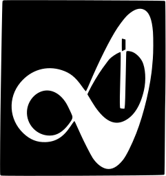Mark 1118: White twisted loop crossing itself with a slot on its right. Rectangles, designed by Georges Wicky for Vaudise Accident Insurance. Trademarks & Symbols Vol. 2, Kuwayama, 1973.