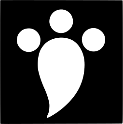 Mark 1121: Three round dots above a teardrop form in white. Rectangles, for Chogin Co., Ltd. Trademarks & Symbols Vol. 2, Kuwayama, 1973.