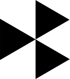 Mark 1141: Three right pointing triangles arranged around a centre. Triangles, designed by Atelier Walter & Marion Diethelm. Trademarks & Symbols Vol. 2, Kuwayama, 1973.