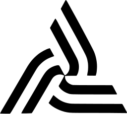 Mark 1152: Three striped ribbons folded around a triangle with a gap. Triangles, designed by Masahide Umezu for Ryosei Plastics Industries Ltd. Trademarks & Symbols Vol. 2, Kuwayama, 1973.