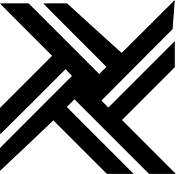 Mark 1154: Thick diagonal bars crossing in an X with offset layered ends. Triangles, designed by Giancarlo Iliprandi (Italy) Pirouano Sci Club. Trademarks & Symbols Vol. 2, Kuwayama, 1973.