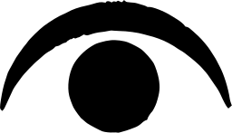 Mark 116: Black pupil disc beneath a thick arched brow. Eyes, designed by Morton Goldsholl Design Assoc. for Project. Trademarks & Symbols Vol. 2, Kuwayama, 1973.