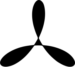 Mark 1162: Three narrow petals joined at the centre. Triangles, designed by Morton Goldsholl Design Associates for Admiral Corp. Trademarks & Symbols Vol. 2, Kuwayama, 1973.