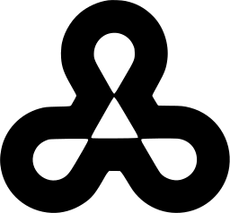Mark 1164: Three looped lobes around a small white triangle. Triangles, designed by Neukomm & Pinschewer AG. for Vetropace. Trademarks & Symbols Vol. 2, Kuwayama, 1973.