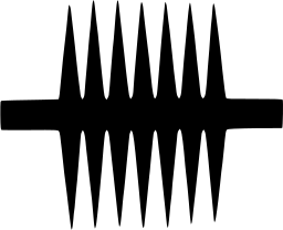 Mark 1171: Horizontal bar with a row of spikes pointing up and down. Triangles, designed by Roman Rosyk. Trademarks & Symbols Vol. 2, Kuwayama, 1973.