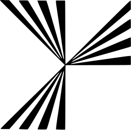 Mark 1173: Fans of tapered bars radiating from a pinch point. Triangles, designed by Anton Stankowski for Standard Elektrik Lorenz. Trademarks & Symbols Vol. 2, Kuwayama, 1973.