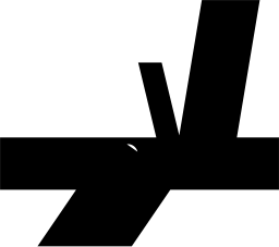Mark 1176: Black cross bar with a tilted bar cutting through it. Polygons, designed by Luc Van Malderen for Project. Trademarks & Symbols Vol. 2, Kuwayama, 1973.
