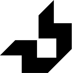 Mark 1178: Stepped black blocks with cut corners shifting from left to right. Polygons, designed by Arnold Saks, Inc. & Tomas Nittner. Trademarks & Symbols Vol. 2, Kuwayama, 1973.