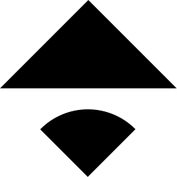Mark 1182: Solid triangle above a fan shaped wedge. Polygons, designed by Hans Hurter for Viscose Suisse, Emmenbrücke. Trademarks & Symbols Vol. 2, Kuwayama, 1973.