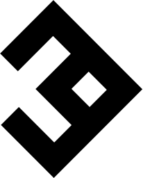 Mark 1183: Diamond shaped black block with a stepped notch and small white diamond. Polygons, designed by Negus Sharland for Project. Trademarks & Symbols Vol. 2, Kuwayama, 1973.