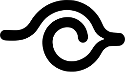 Mark 119: Single flowing line forming an eye with a spiral pupil. Eyes, designed by Makoto Wada for Mainichi Newspapers. Trademarks & Symbols Vol. 2, Kuwayama, 1973.