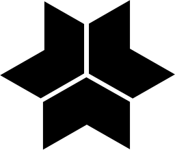 Mark 1193: Six pointed star built from arrow shaped blocks. Polygons, for Sansei Real Estate Company. Trademarks & Symbols Vol. 2, Kuwayama, 1973.