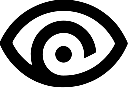 Mark 120: Almond eye outline with a hooked spiral and a dot as the pupil. Eyes, designed by Heini Fischer for Zürich. Trademarks & Symbols Vol. 2, Kuwayama, 1973.