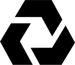 Mark 1203: Three chevron bands chasing each other around a hexagon. Polygons, designed by Sandgren & Murtha, Inc. for Ebasco Industries. Trademarks & Symbols Vol. 2, Kuwayama, 1973.
