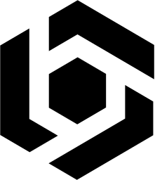 Mark 1204: Hexagon of three angular bands turning around a smaller hexagon. Polygons, designed by Pieter Brattinga for DSM. Trademarks & Symbols Vol. 2, Kuwayama, 1973.