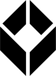 Mark 1208: Diamond made of four black planes with a downward arrow gap. Polygons, designed by Ward & Saks Inc. for Laverne. Trademarks & Symbols Vol. 2, Kuwayama, 1973.