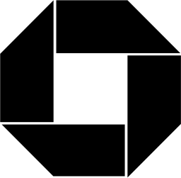 Mark 1212: Four folded bands forming a turning square frame. Polygons, designed by Tom Geismar, Chermayeff & Geismar Associates for The Chase Manhattan Bank. Trademarks & Symbols Vol. 2, Kuwayama, 1973.