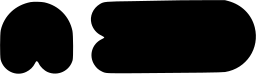 Mark 1244: Small rounded block beside a long rounded bar. Curves, designed by Francois Dallegret for Current Dallegret. Trademarks & Symbols Vol. 2, Kuwayama, 1973.