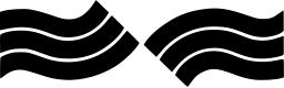 Mark 1246: Two wavy striped ribbons facing away from each other. Curves, designed by CBC, Milano. Trademarks & Symbols Vol. 2, Kuwayama, 1973.