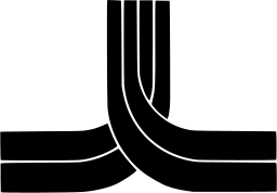 Mark 1247: Parallel bands merging in a curve from a vertical into a horizontal. Curves, designed by Giovanni Pintori for Sitri. Trademarks & Symbols Vol. 2, Kuwayama, 1973.