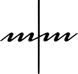 Mark 1260: Looping script flourish cut by a long vertical line. Curves, designed by Hans Kasser. Trademarks & Symbols Vol. 2, Kuwayama, 1973.