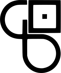 Mark 1261: Square with a small centre square joined to a loop below. Curves, designed by Toru Otsuka for Sukenshuppan Co. Trademarks & Symbols Vol. 2, Kuwayama, 1973.