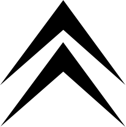 Mark 1272: Two stacked upward pointing chevrons. Arrows, for Citroën. Trademarks & Symbols Vol. 2, Kuwayama, 1973.