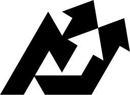 Mark 1279: Several angular arrows looping over each other in a zigzag. Arrows, designed by Tony Dispigna+Herb Lubalin for Project. Trademarks & Symbols Vol. 2, Kuwayama, 1973.