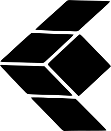 Mark 1281: Stacked black parallelograms forming a left pointing arrow. Arrows, designed by Felix Beltrán for Aerocarga Airline. Trademarks & Symbols Vol. 2, Kuwayama, 1973.