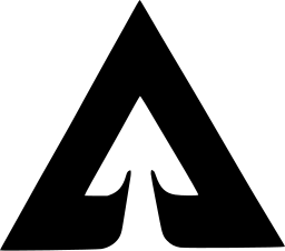 Mark 1282: Black triangle with a white up arrow cut into its base. Arrows, designed by Lippincott & Margulies for Weyerhaeuser Company. Trademarks & Symbols Vol. 2, Kuwayama, 1973.