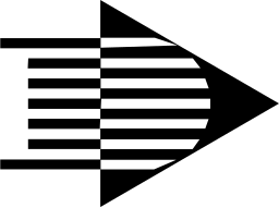 Mark 1288: Arrowhead trailing horizontal stripes that fade to the left. Arrows, designed by Eckstein-Stone, Inc. for Dusal Instrument. Trademarks & Symbols Vol. 2, Kuwayama, 1973.