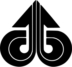 Mark 1289: Mirrored curled bases rising into twin upward arrows. Arrows, designed by Primo Angeri for California Council for Higher Education. Trademarks & Symbols Vol. 2, Kuwayama, 1973.