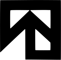 Mark 1299: Large upward arrow built from stepped blocks on a black square. Arrows, designed by Jacques Nathan-Garamond for Wagner. Trademarks & Symbols Vol. 2, Kuwayama, 1973.
