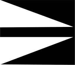 Mark 1305: Two long wedges and a bar all pointing to the right. Arrows, designed by Negus Sharland for British National Export Council. Trademarks & Symbols Vol. 2, Kuwayama, 1973.