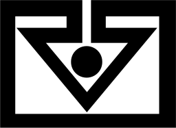 Mark 1309: Downward chevron with a round dot inside a triangle frame. Arrows, designed by Anthony Paneth for Roosevelt Savings Bank. Trademarks & Symbols Vol. 2, Kuwayama, 1973.