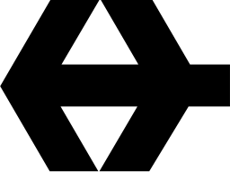 Mark 1311: Hexagonal form with a notched centre and a short tail on the right. Arrows. Trademarks & Symbols Vol. 2, Kuwayama, 1973.