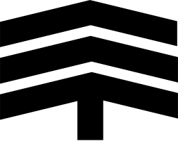 Mark 1316: Three stacked chevron bands pointing to a short stem. Arrows, designed by Karol Sliwka. Trademarks & Symbols Vol. 2, Kuwayama, 1973.